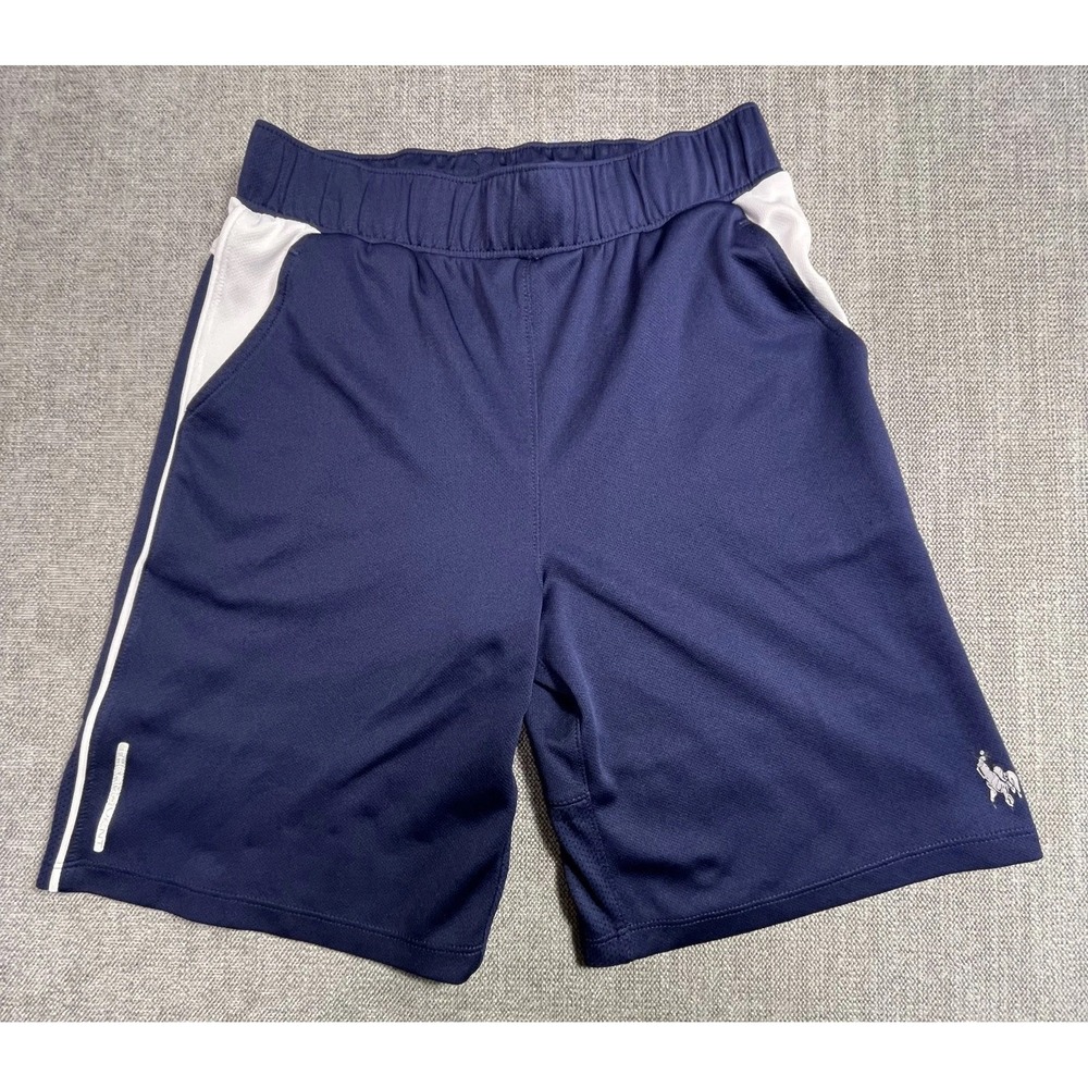 US Polo Assn ThermoVent Shorts Kid Blue Flat Front Elastic Waist Workout 10/12